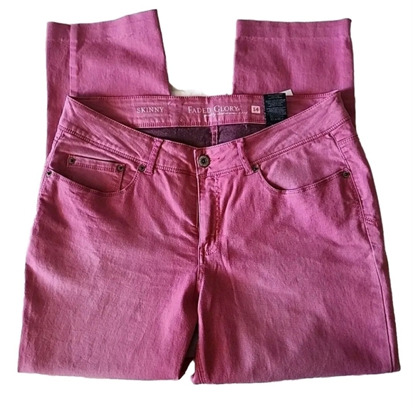 Everlast Faded Glory Women's Relaxed Fit Capri Length Pink Jeans, Size 14, NWT - Picture 1 of 8